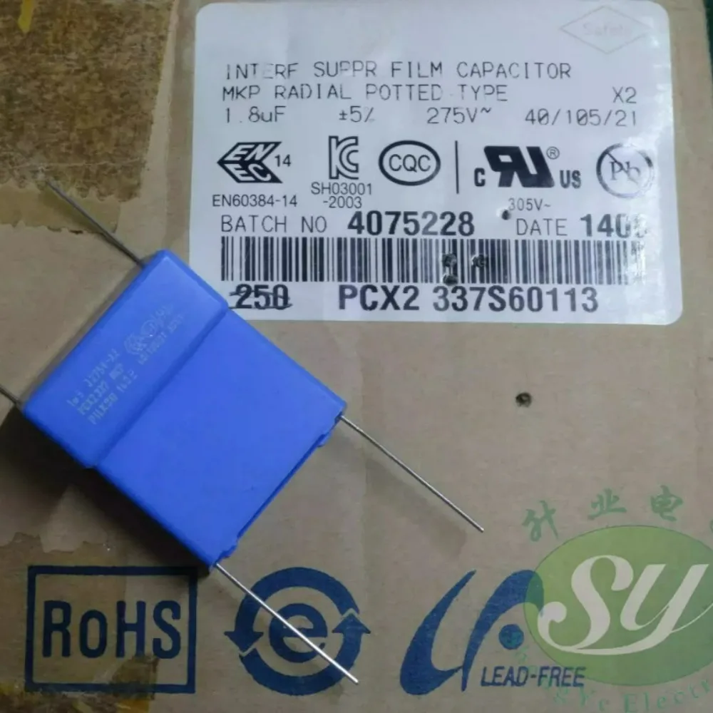 5pcs/lot MKP337 1.8uf/275vAC 1u8 185 Brand New 28mm Film Capacitor PCX2337S60113
5pcs/lot MKP337 1.8uf/275vAC 1u8 185 Brand New 28mm Film Capacitor PCX2337S60113