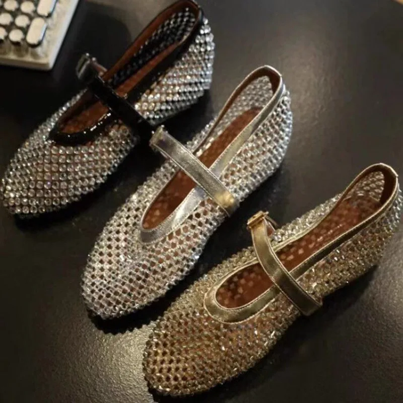 Womens Mary Jane Shoes Fashion Air Mesh Rhinestones Casual Shoes for Woman Luxury Banquet Flat Shoe Designer Shoes Zapatos Mujer
Womens Mary Jane Shoes Fashion Air Mesh Rhinestones Casual Shoes for Woman Luxury Banquet Flat Shoe Designer Shoes Zapatos Mujer