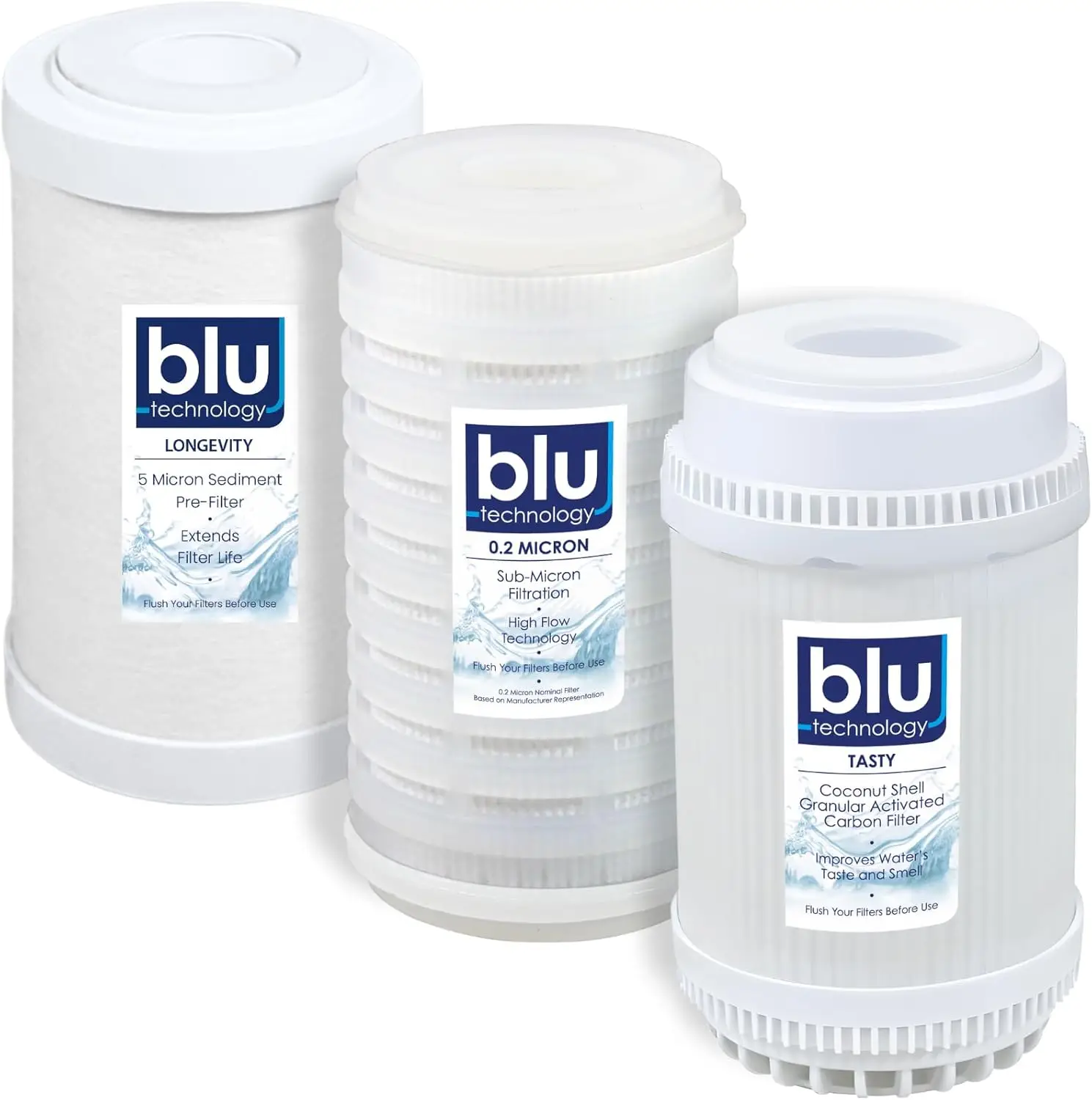 3-Stage RV Water Filter Recharge Pack for R3 & AR3 Systems, 0.2 Micron High Flow with Carbon and Sediment Filters
3-Stage RV Water Filter Recharge Pack for R3 & AR3 Systems, 0.2 Micron High Flow with Carbon and Sediment Filters