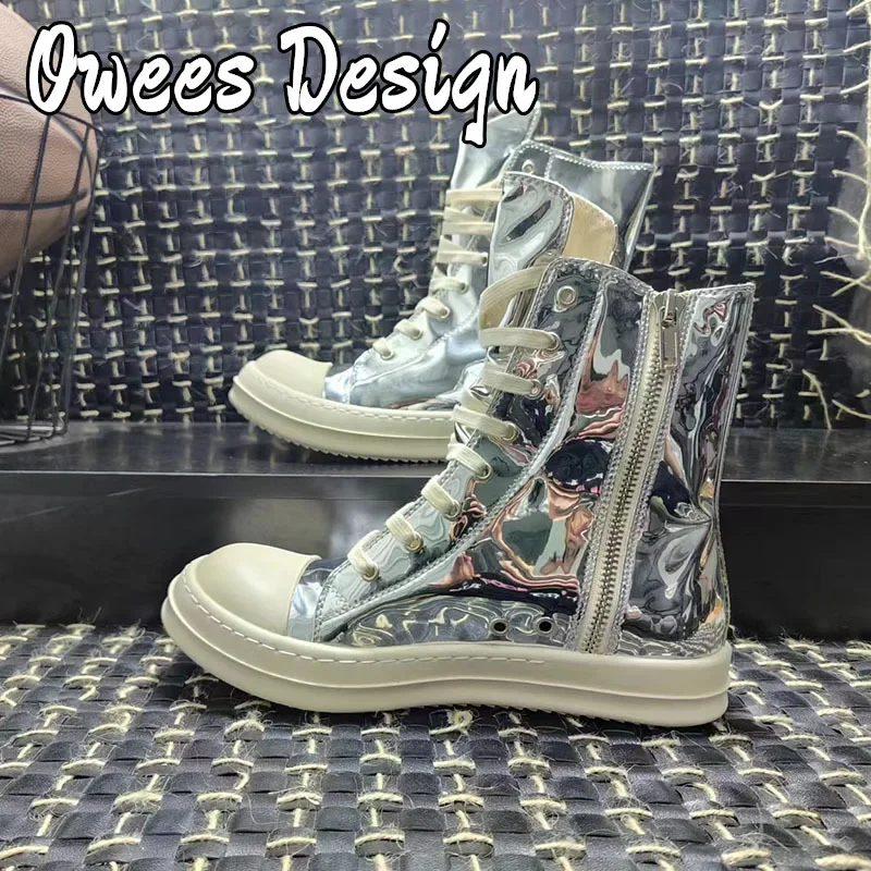 Owees Design High Street Кроссовки Лакированная кожа Обувь для женщин и мужчин Спортивная обувь на молнии со шнуровкой Зеркальная повседневная дизайнерская обувь
Owees Design High Street Кроссовки Лакированная кожа Обувь для женщин и мужчин Спортивная обувь на молнии со шнуровкой Зеркальная повседневная дизайнерская обувь