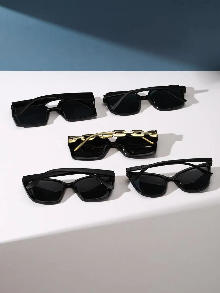 5pcs Set Large Frame Black Sunglasses For Women Casual Outdoor Travel Beach Vacation Fashion Accessories
5pcs Set Large Frame Black Sunglasses For Women Casual Outdoor Travel Beach Vacation Fashion Accessories