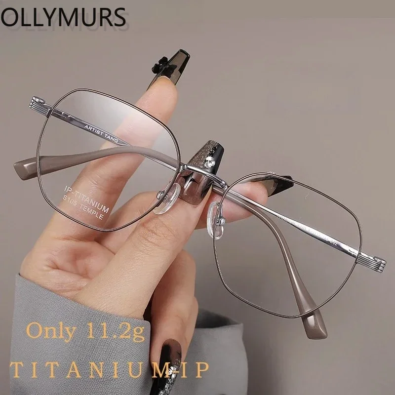 OLLYMURS Ultra-light Polygonal Decorate Fashion Eyewear Men Retro Pure Titanium Optical Prescription Glasses Frame women S105E
OLLYMURS Ultra-light Polygonal Decorate Fashion Eyewear Men Retro Pure Titanium Optical Prescription Glasses Frame women S105E
