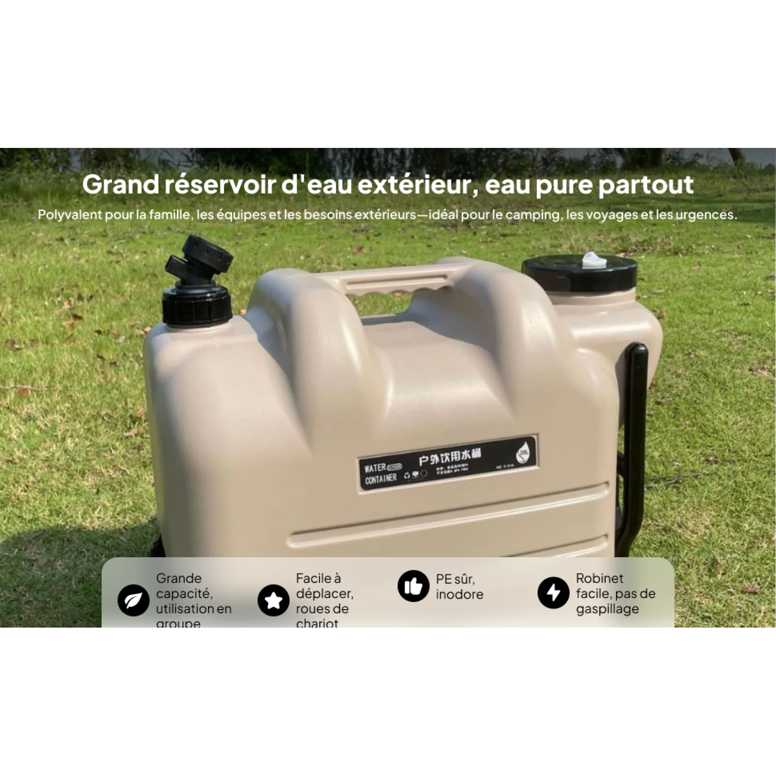Collapsible Camp Water Container with Handle and Spigot Heavy Duty Drinking Tank for Outdoor Travel
Collapsible Camp Water Container with Handle and Spigot Heavy Duty Drinking Tank for Outdoor Travel