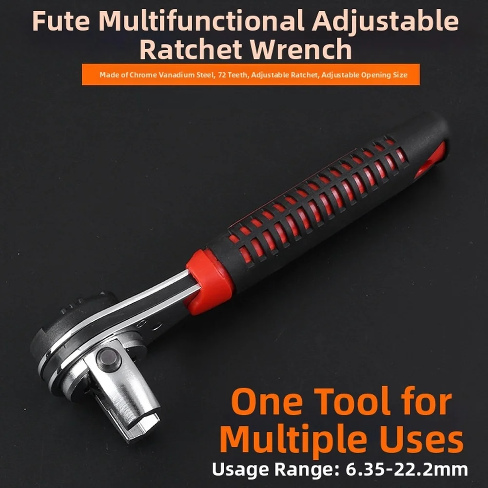 For FORTE Compatible Adjustable Socket Ratchet Wrench 6.35mm to 22.2mm 72 Tooth Chrome Vanadium Steel Hand Tool
For FORTE Compatible Adjustable Socket Ratchet Wrench 6.35mm to 22.2mm 72 Tooth Chrome Vanadium Steel Hand Tool