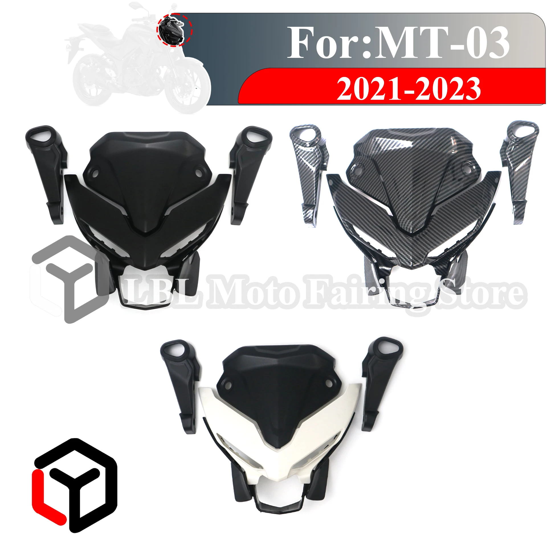 For YAMAHA MT-03 2021 - 2023 Motorcycle Front Headlight Shell Cover / Trun Singal Light Base Carbon Fiber Look
For YAMAHA MT-03 2021 - 2023 Motorcycle Front Headlight Shell Cover / Trun Singal Light Base Carbon Fiber Look