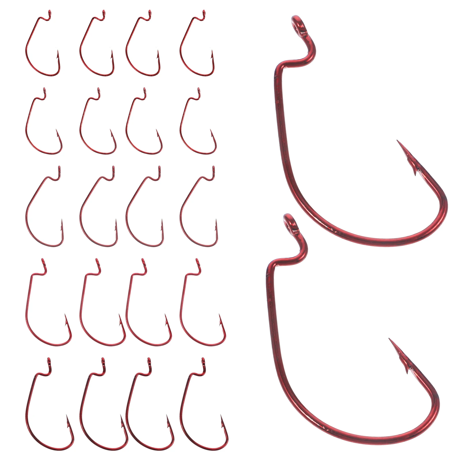 50pcs Fish Hook Set Durable Carbon Steel Offset Hooks Corrosion Resistant Fishing Accessories Red Color Angling Gear
50pcs Fish Hook Set Durable Carbon Steel Offset Hooks Corrosion Resistant Fishing Accessories Red Color Angling Gear