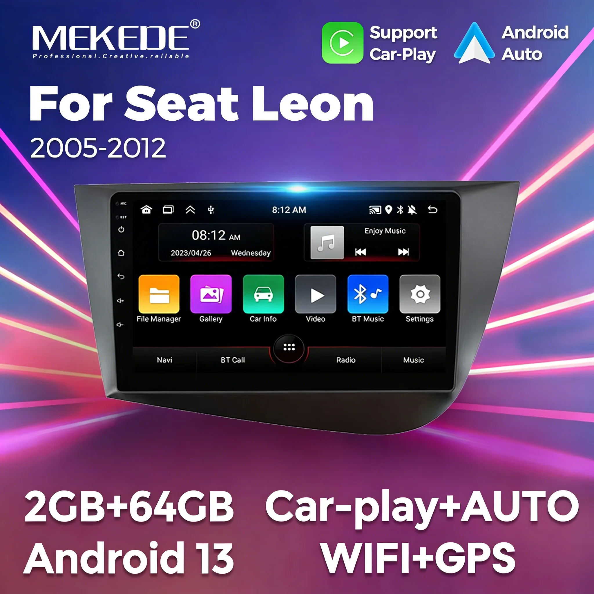 MEKEDE Carplay RDS Android Car Radio Player for Seat Leon MK2 2007 2008 2005-2012 IPS Car Screen Stereo 2 Din BT WIFI System
MEKEDE Carplay RDS Android Car Radio Player for Seat Leon MK2 2007 2008 2005-2012 IPS Car Screen Stereo 2 Din BT WIFI System