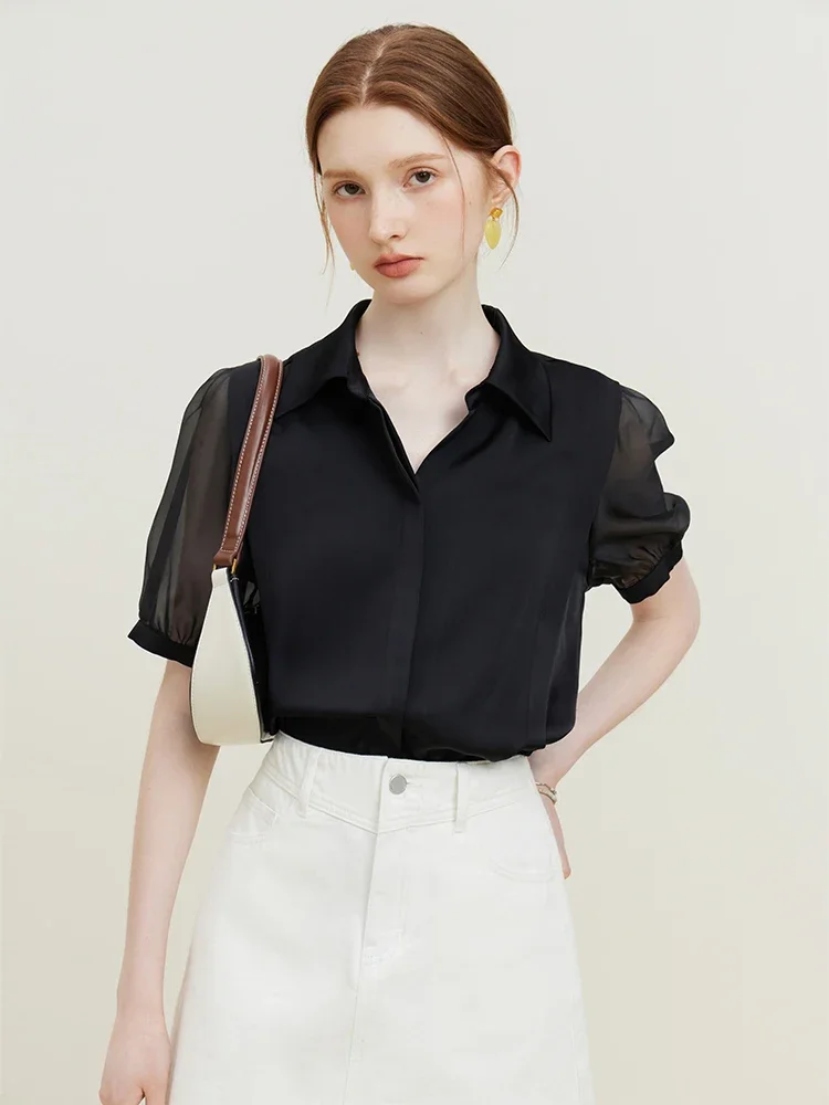 FSLE French V-neck Chiffon Shirt Women's 2023 New Summer Bubble Sleeve Short Sleeve Tops For Women Black White Women Tops
FSLE French V-neck Chiffon Shirt Women's 2023 New Summer Bubble Sleeve Short Sleeve Tops For Women Black White Women Tops