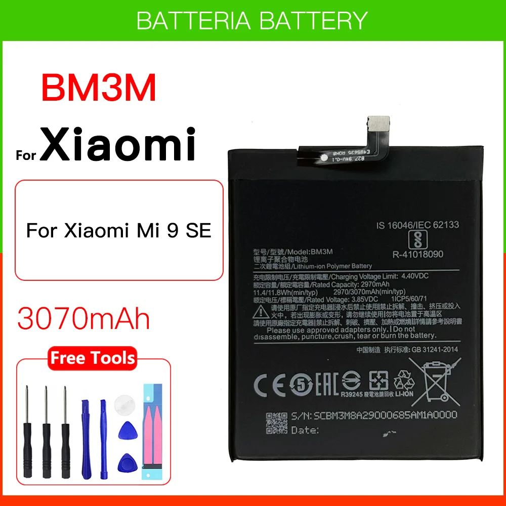 Original BM3M internal battery for XIAOMI MI 9 SE replacement 2970 mAh high capacity # Xiaomi Mi 9 SE (M1903F2A, M1903F2G)
Original BM3M internal battery for XIAOMI MI 9 SE replacement 2970 mAh high capacity # Xiaomi Mi 9 SE (M1903F2A, M1903F2G)