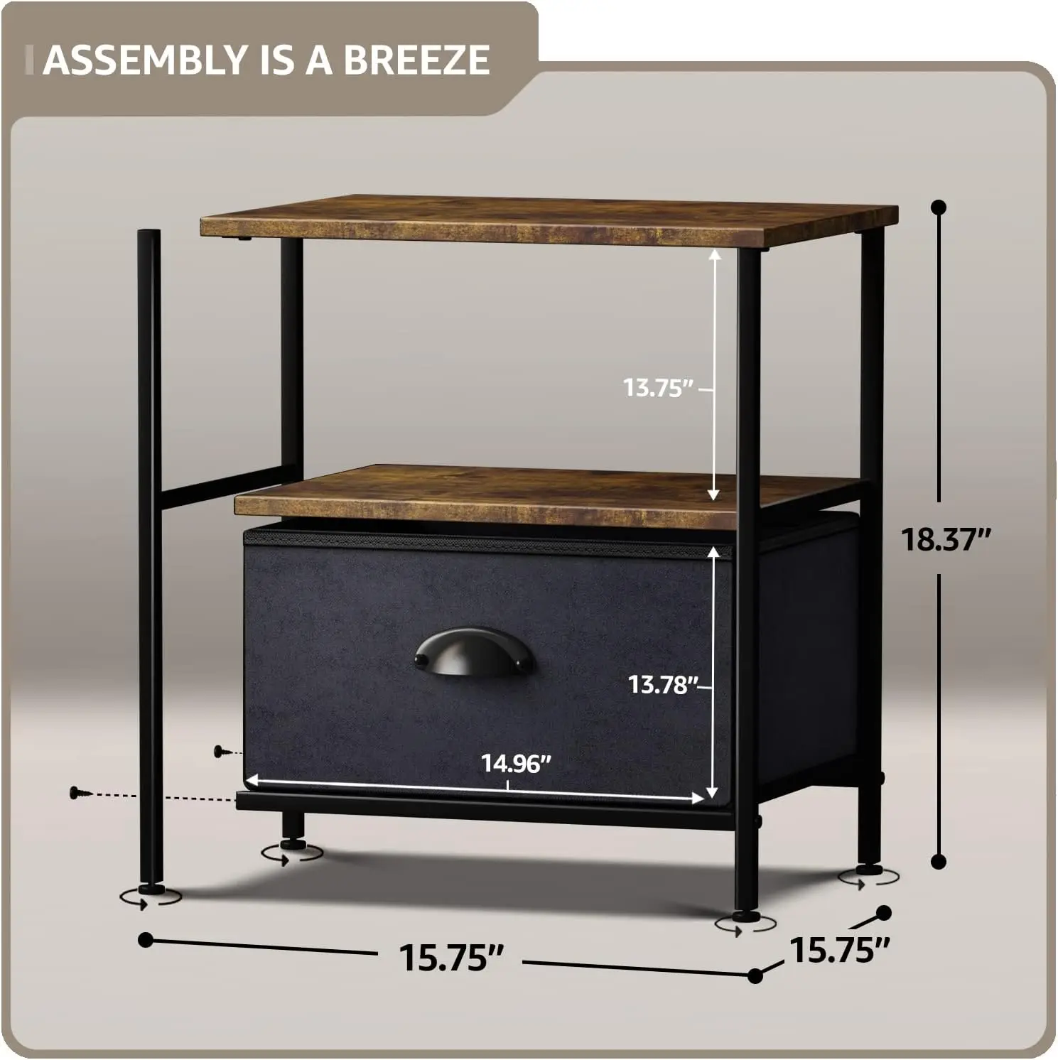 Sorbus Nightstand 1-Drawer Shelf Storage - Bedside Furniture & End Table Chest Dresser With Steel Frame, Wood Top & Easy Pull
Sorbus Nightstand 1-Drawer Shelf Storage - Bedside Furniture & End Table Chest Dresser With Steel Frame, Wood Top & Easy Pull