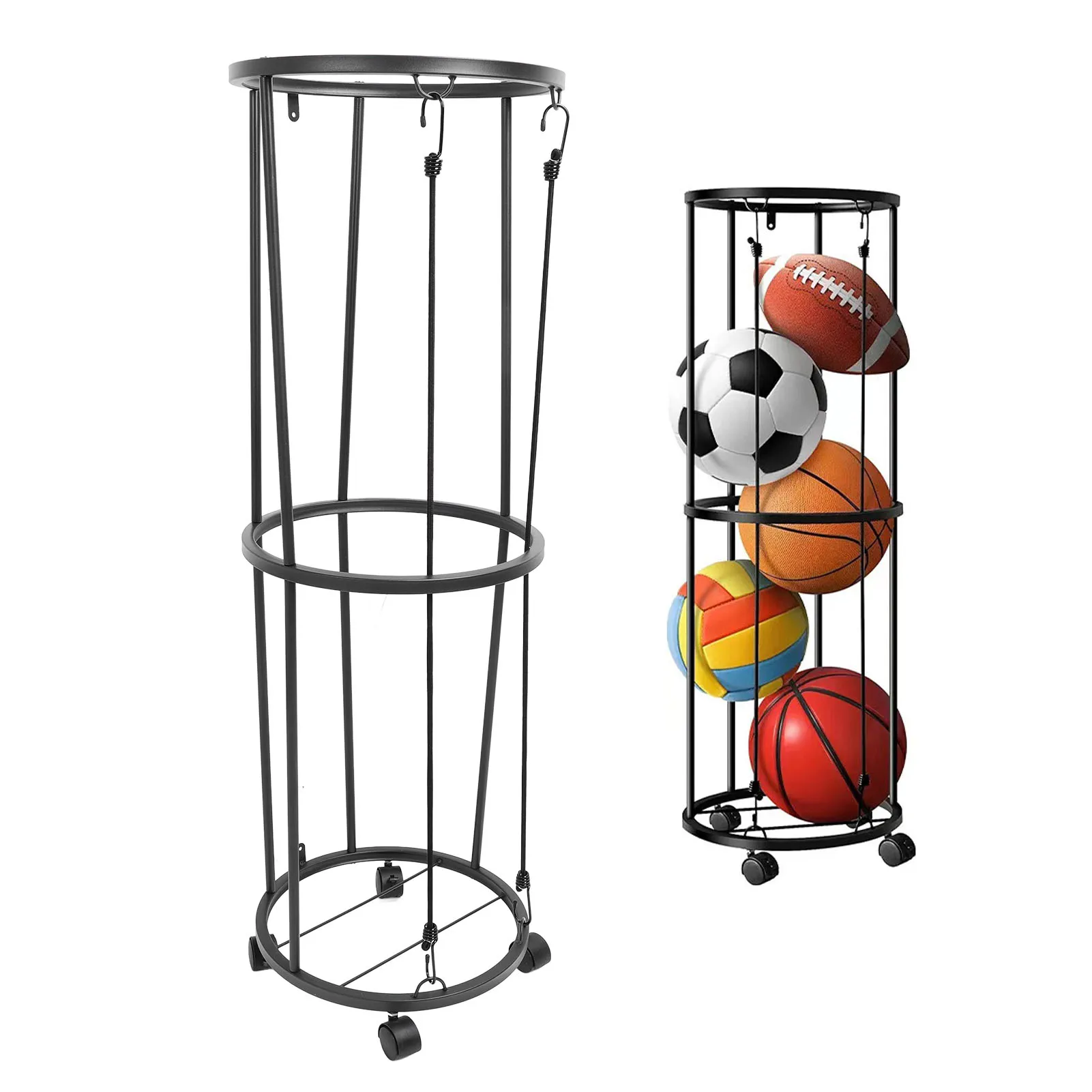 Ball Storage Basket, Mobile, Lockable, Wall-Mountable Basketball Storage Rack, Ball Rack with Wheels
Ball Storage Basket, Mobile, Lockable, Wall-Mountable Basketball Storage Rack, Ball Rack with Wheels
