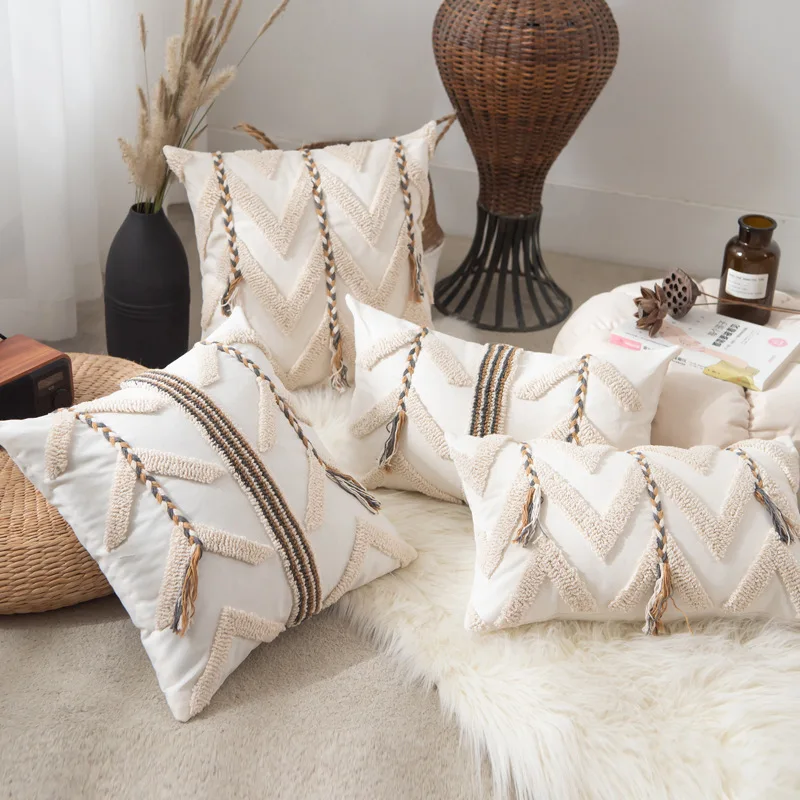 Beige Crochet Tufted Pillow Cover Cotton Canvas Simple Waves Nordic Style Light Luxury Pillow Case Home Decor Cushions for Sofa
Beige Crochet Tufted Pillow Cover Cotton Canvas Simple Waves Nordic Style Light Luxury Pillow Case Home Decor Cushions for Sofa