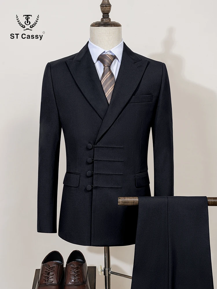 ST Cassy серого Элегантный мужской костюм на свадьбу Slim Fit Двубортный комплект с несколькими пуговицами Повседневный деловой мужской комплект одежды из 2 предметов
ST Cassy серого Элегантный мужской костюм на свадьбу Slim Fit Двубортный комплект с несколькими пуговицами Повседневный деловой мужской комплект одежды из 2 предметов