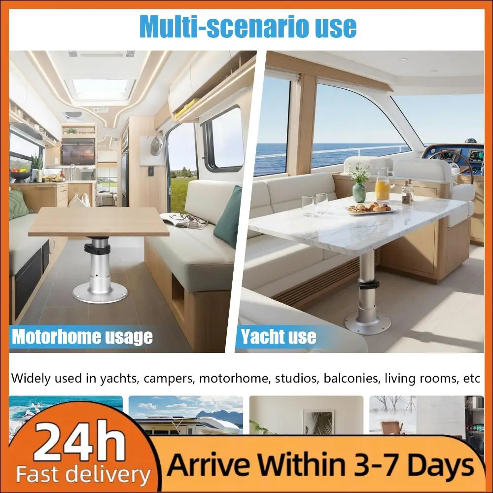 Secure Fixation Table Pedestal Detachable 3-Level Telescopic Aluminum Alloy 13-28 Inch Height Range with Gas Lift for Boat Yacht
Secure Fixation Table Pedestal Detachable 3-Level Telescopic Aluminum Alloy 13-28 Inch Height Range with Gas Lift for Boat Yacht