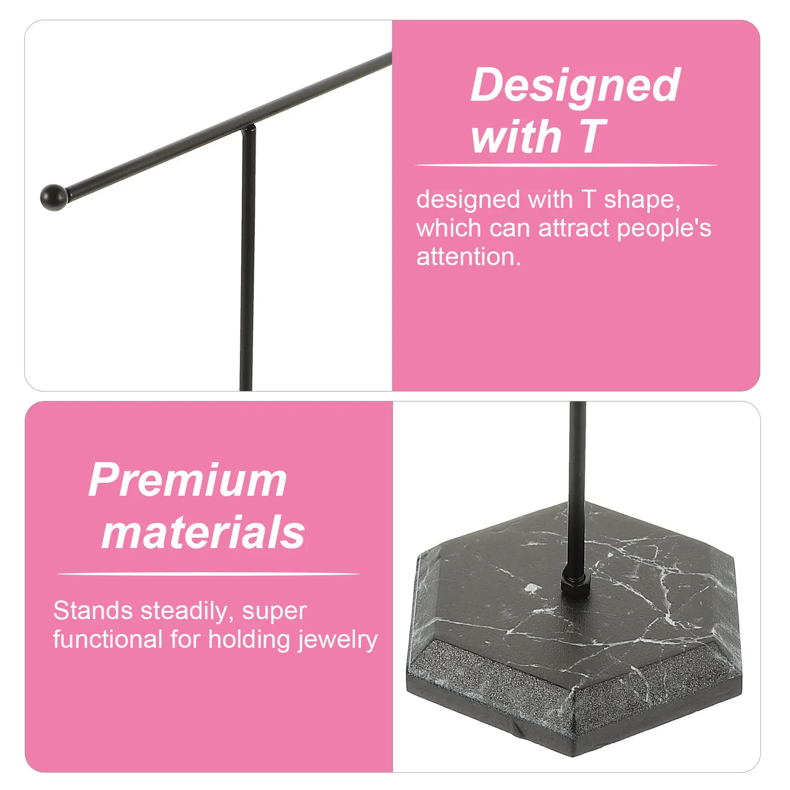 Jewelry Display Rack Iron and Plastic T-Shape Stand for Necklaces Bracelets Earrings Organizer Desktop Storage Rack for Women
Jewelry Display Rack Iron and Plastic T-Shape Stand for Necklaces Bracelets Earrings Organizer Desktop Storage Rack for Women