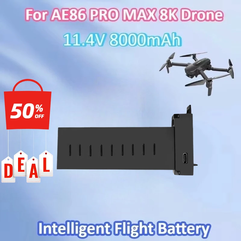 New 11.4V 8000mAh AE86 PRO MAX 8K Drone Battery For AE86 PRO MAX Plus Carbon Fiber Spare Parts Accessory Battery
New 11.4V 8000mAh AE86 PRO MAX 8K Drone Battery For AE86 PRO MAX Plus Carbon Fiber Spare Parts Accessory Battery
