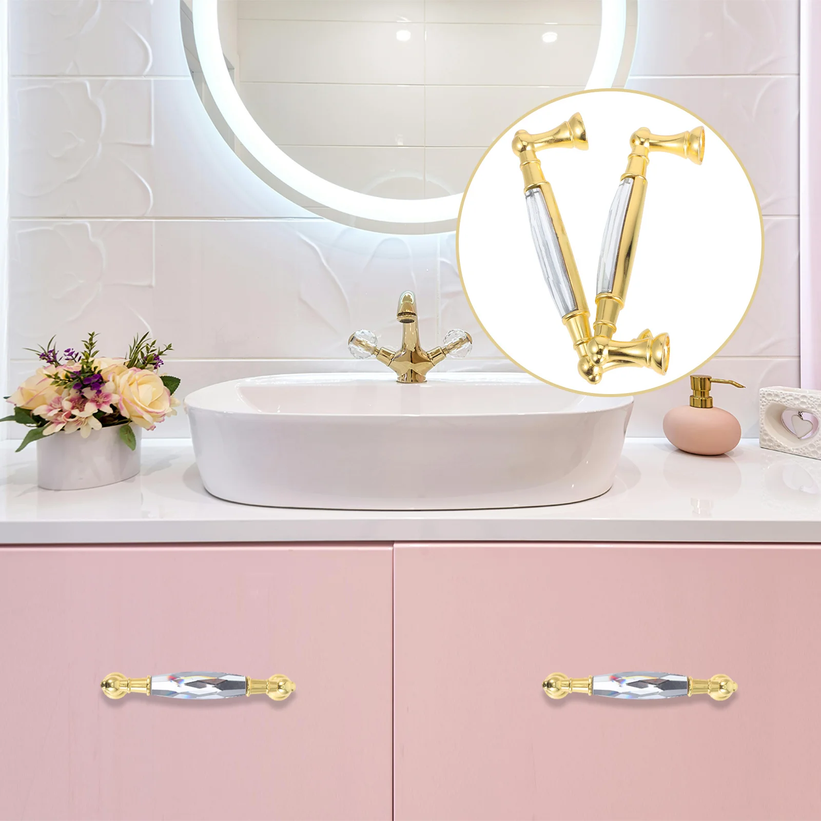 2Pcs Crystal Glass Cabinet Knobs Long Kitchen Cabinet Handles Decorative Drawer Pulls Furniture Replacement Door Pulls 
2Pcs Crystal Glass Cabinet Knobs Long Kitchen Cabinet Handles Decorative Drawer Pulls Furniture Replacement Door Pulls