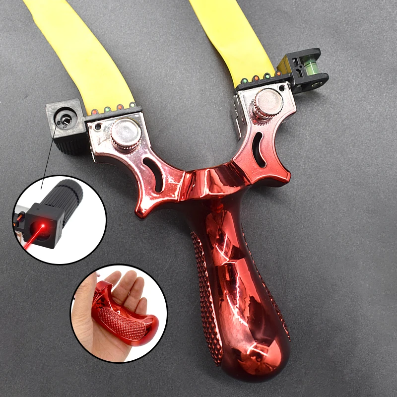 Resin Gradient Red Handle Slingshot with Flat Rubber Band Fast Pressing Design Red Laser Outdoor Shooting Hunting Catapult
Resin Gradient Red Handle Slingshot with Flat Rubber Band Fast Pressing Design Red Laser Outdoor Shooting Hunting Catapult