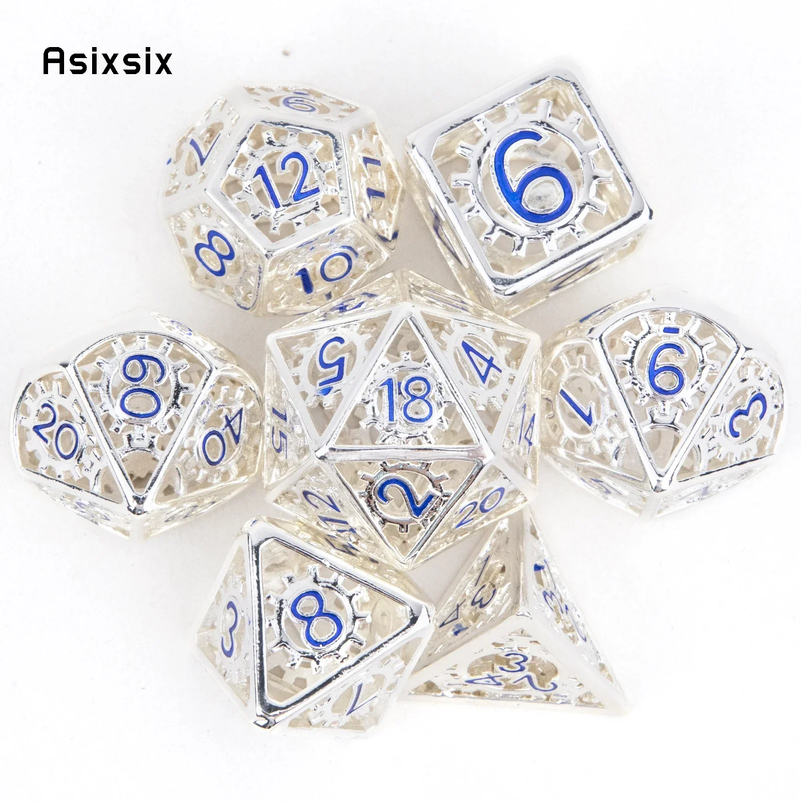 7 Pcs White Blue Gear Wheel Hollow Metal , Dnd Dice S Perfect For Card Games Board Games For Critical Role, Rpgs, D&D
7 Pcs White Blue Gear Wheel Hollow Metal , Dnd Dice S Perfect For Card Games Board Games For Critical Role, Rpgs, D&D