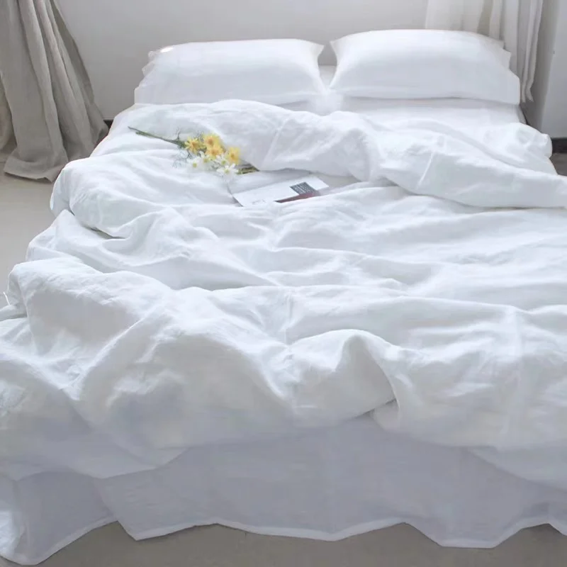 Pure Linen Duvet Cover Set (1*Duvet Cover + 2*Pillowcase, Without Core), White Soft Bedding Set for Summer
Pure Linen Duvet Cover Set (1*Duvet Cover + 2*Pillowcase, Without Core), White Soft Bedding Set for Summer