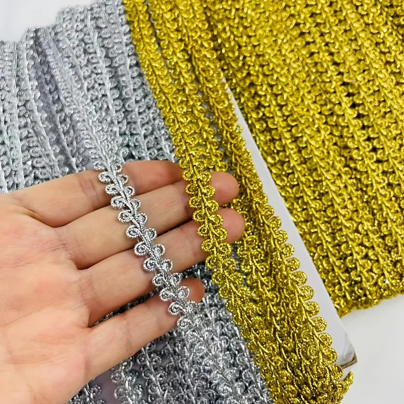 2 Yards Golden Thread Embroidery Lace Fabric Wave Trim For Clothing Accessories Home Decoration Sewing Repair 0.75CM Wide
2 Yards Golden Thread Embroidery Lace Fabric Wave Trim For Clothing Accessories Home Decoration Sewing Repair 0.75CM Wide