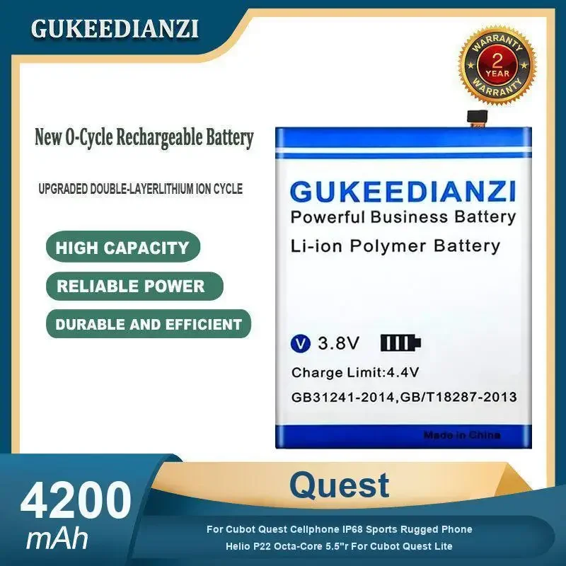 4200mah Quest Battery For Cubot Quest Cellphone IP68 Sports Rugged Phone Helio P22 Octa-Core 5.5"r For Cubot Quest Lite
4200mah Quest Battery For Cubot Quest Cellphone IP68 Sports Rugged Phone Helio P22 Octa-Core 5.5"r For Cubot Quest Lite