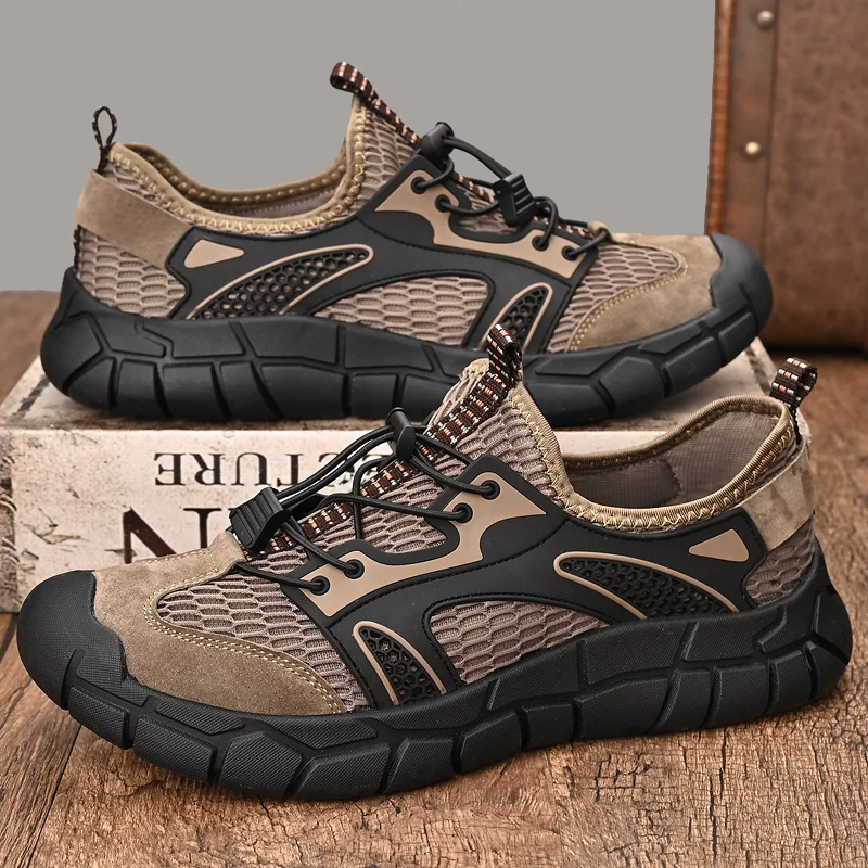 Mens sports casual shoes breathable slip-on air mesh walking shoes outdoor 2025 Summer light black grey khaki for man size 45 46
Mens sports casual shoes breathable slip-on air mesh walking shoes outdoor 2025 Summer light black grey khaki for man size 45 46