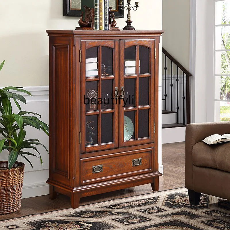 American double-door wine cabinet, dining room solid wood dining side cabinet, living room solid wood glass, TV side cabinet
American double-door wine cabinet, dining room solid wood dining side cabinet, living room solid wood glass, TV side cabinet