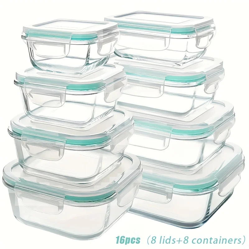 16pcs Sealed Glass Food Storage Containers, Lunch Boxes, Microwave Ovens, Ovens - Perfect for Salads, Fruits, Vegetables
16pcs Sealed Glass Food Storage Containers, Lunch Boxes, Microwave Ovens, Ovens - Perfect for Salads, Fruits, Vegetables