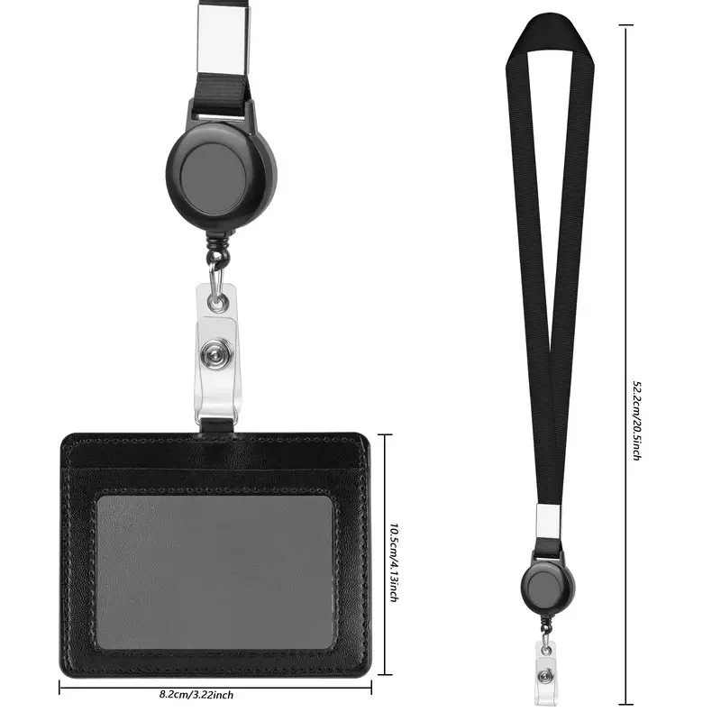 PU Leather Badge Holder Set Retractable Reel Clip Detachable Lanyard for Key Cards Staff IDs Office Access Passes Badge Holder
PU Leather Badge Holder Set Retractable Reel Clip Detachable Lanyard for Key Cards Staff IDs Office Access Passes Badge Holder