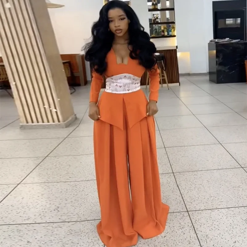 2025 Summer New Fashionable and Sexy Women's Two Piece Set with U-neck Printed Long Sleeve and Wide Leg Pants Set
2025 Summer New Fashionable and Sexy Women's Two Piece Set with U-neck Printed Long Sleeve and Wide Leg Pants Set
