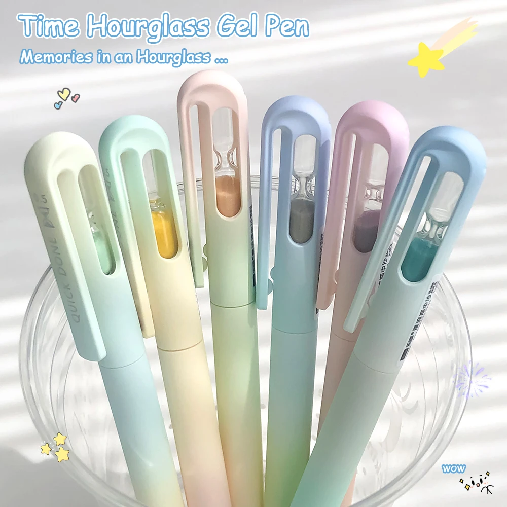 6Pcs Time Hourglass Low Center Gel Pen 0.5mm Fine Point IG Style Gradient Fun Study Office Writing Pens
6Pcs Time Hourglass Low Center Gel Pen 0.5mm Fine Point IG Style Gradient Fun Study Office Writing Pens