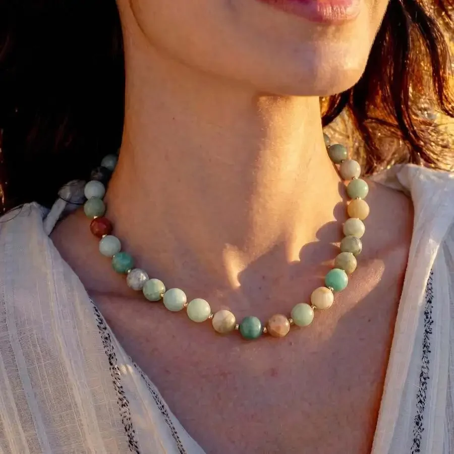 Womens Bohemian Style Colorful Beaded Necklace With Natural Stone Gemstones Handmade Summer Beach Jewelry
Womens Bohemian Style Colorful Beaded Necklace With Natural Stone Gemstones Handmade Summer Beach Jewelry