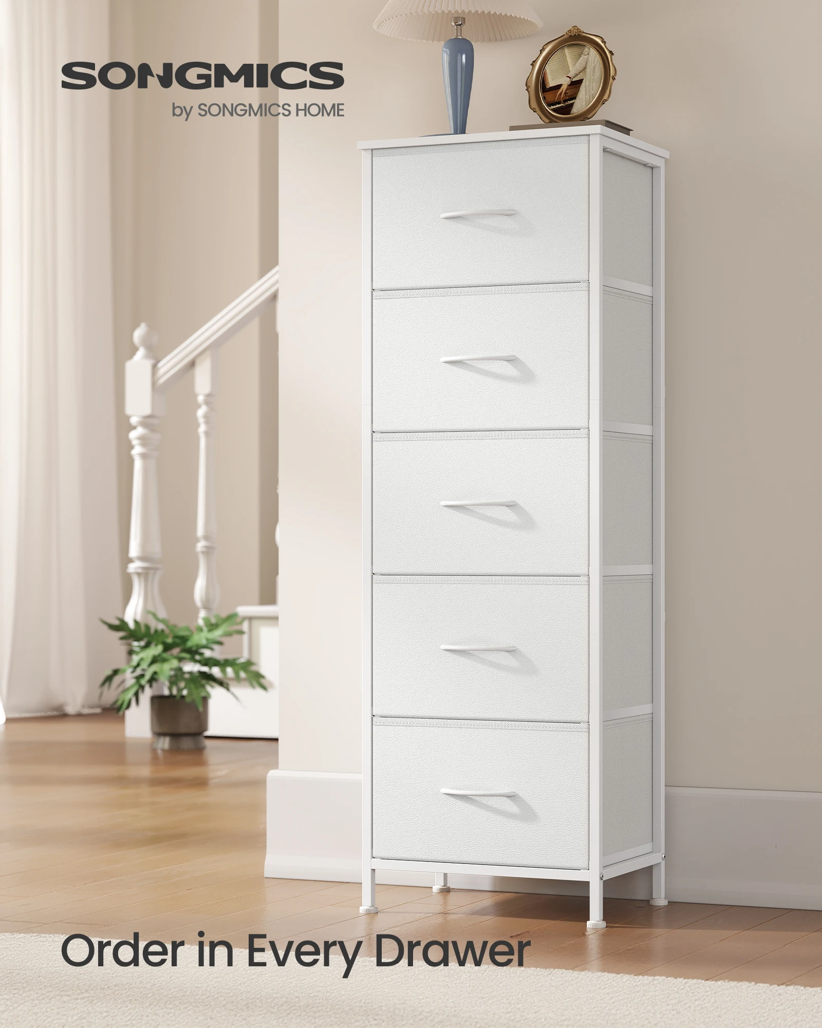 SONGMICS Dresser for Bedroom, Chest of Drawers, Steel, MDF, 5 Non-Woven Fabric Drawers, Storage Organizer Unit, Closet, Entryway
SONGMICS Dresser for Bedroom, Chest of Drawers, Steel, MDF, 5 Non-Woven Fabric Drawers, Storage Organizer Unit, Closet, Entryway