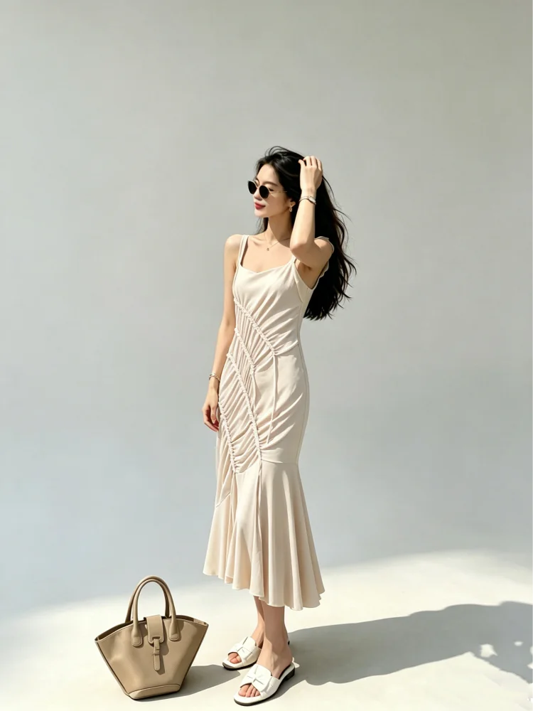 Sexy Square Neck Slip Women's Dress Fashion Satin Sleeveless Ribbon-wrapped Ruched Drawstring Gown Chic 2026 New Lady Party Robe
Sexy Square Neck Slip Women's Dress Fashion Satin Sleeveless Ribbon-wrapped Ruched Drawstring Gown Chic 2026 New Lady Party Robe