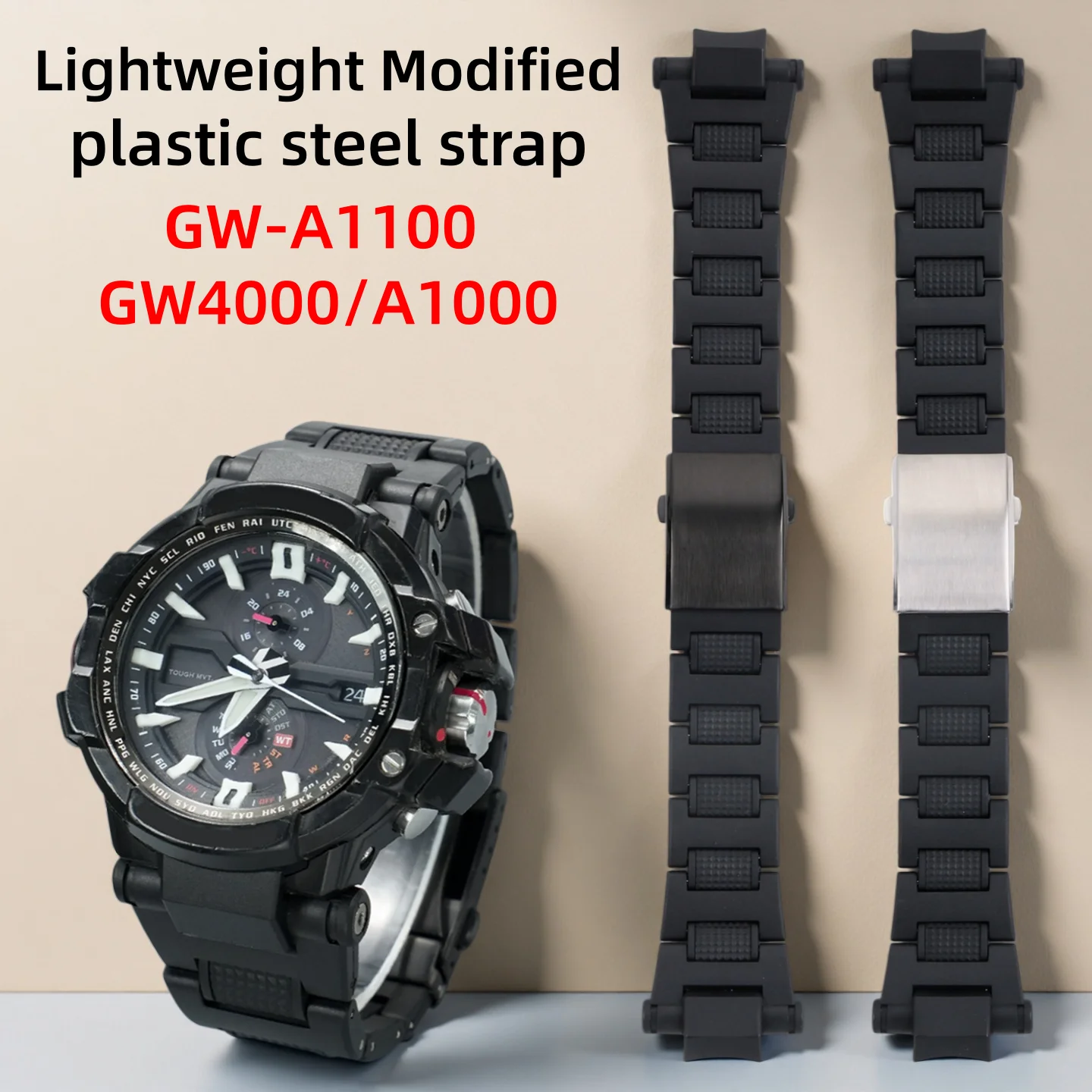 For Casio G-SHOCK GW-A1000/A1100 GW4000 GA-1100 Lightweight plastic steel strap Replacement Modification watch band Accessorie
For Casio G-SHOCK GW-A1000/A1100 GW4000 GA-1100 Lightweight plastic steel strap Replacement Modification watch band Accessorie