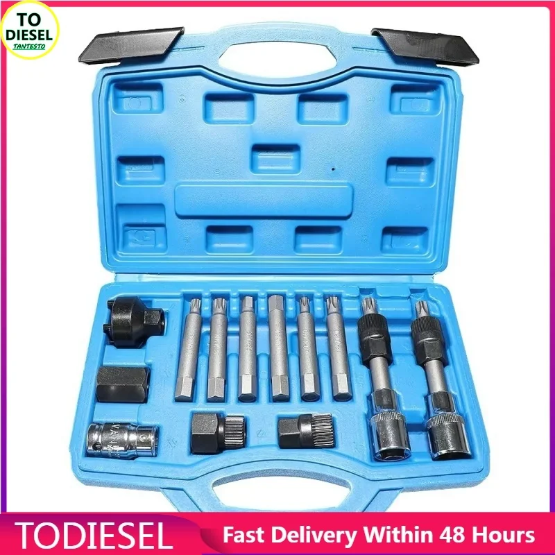13 Pcs/Set Universal Alternator Freewheel Pulley Removal Engine Auto Tool Set Car Belt Removal Wrench Tool
13 Pcs/Set Universal Alternator Freewheel Pulley Removal Engine Auto Tool Set Car Belt Removal Wrench Tool