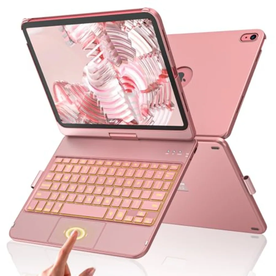 iPad A16 11th/10th Gen case with keyboard touchpad 360 rotatable stand black PU leather backlit keys smart wake/sleep pencil ho
iPad A16 11th/10th Gen case with keyboard touchpad 360 rotatable stand black PU leather backlit keys smart wake/sleep pencil ho