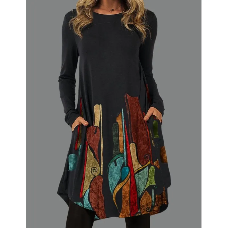 Vintage Dresses for Women European and American autumn Winter Elegant Everyday Loose Party Dress Print Long Sleeve Midi Dress
Vintage Dresses for Women European and American autumn Winter Elegant Everyday Loose Party Dress Print Long Sleeve Midi Dress
