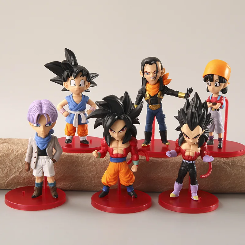 Набор из 6 фигурок аниме Dragon Ball Q-версии, милые фигурки в стоячей позе, модели из ПВХ, игрушки, украшение для стола, коллекционные подарки
Набор из 6 фигурок аниме Dragon Ball Q-версии, милые фигурки в стоячей позе, модели из ПВХ, игрушки, украшение для стола, коллекционные подарки