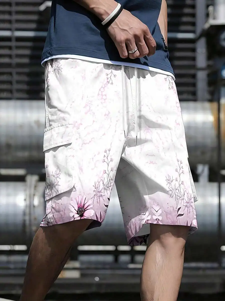 Mens Digital Print Floral Shorts Casual Loose Fit Cargo Pocket 5 Inch Straight Leg
Mens Digital Print Floral Shorts Casual Loose Fit Cargo Pocket 5 Inch Straight Leg