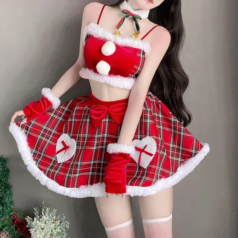 Women Velour Sexy Skirt Cosplay Santa Claus Christmas Costume Winter Cute Dress New Year Party Dress Festival Stage Show COS
Women Velour Sexy Skirt Cosplay Santa Claus Christmas Costume Winter Cute Dress New Year Party Dress Festival Stage Show COS