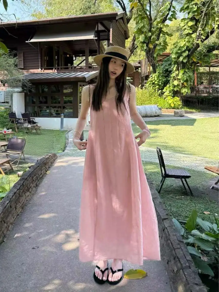 Loose Sleeveless A-Line Long Dress Women's Summer Vacation Casual Straight Cut Skirt Thinming Effect Dongdaemun Texture Dress
Loose Sleeveless A-Line Long Dress Women's Summer Vacation Casual Straight Cut Skirt Thinming Effect Dongdaemun Texture Dress