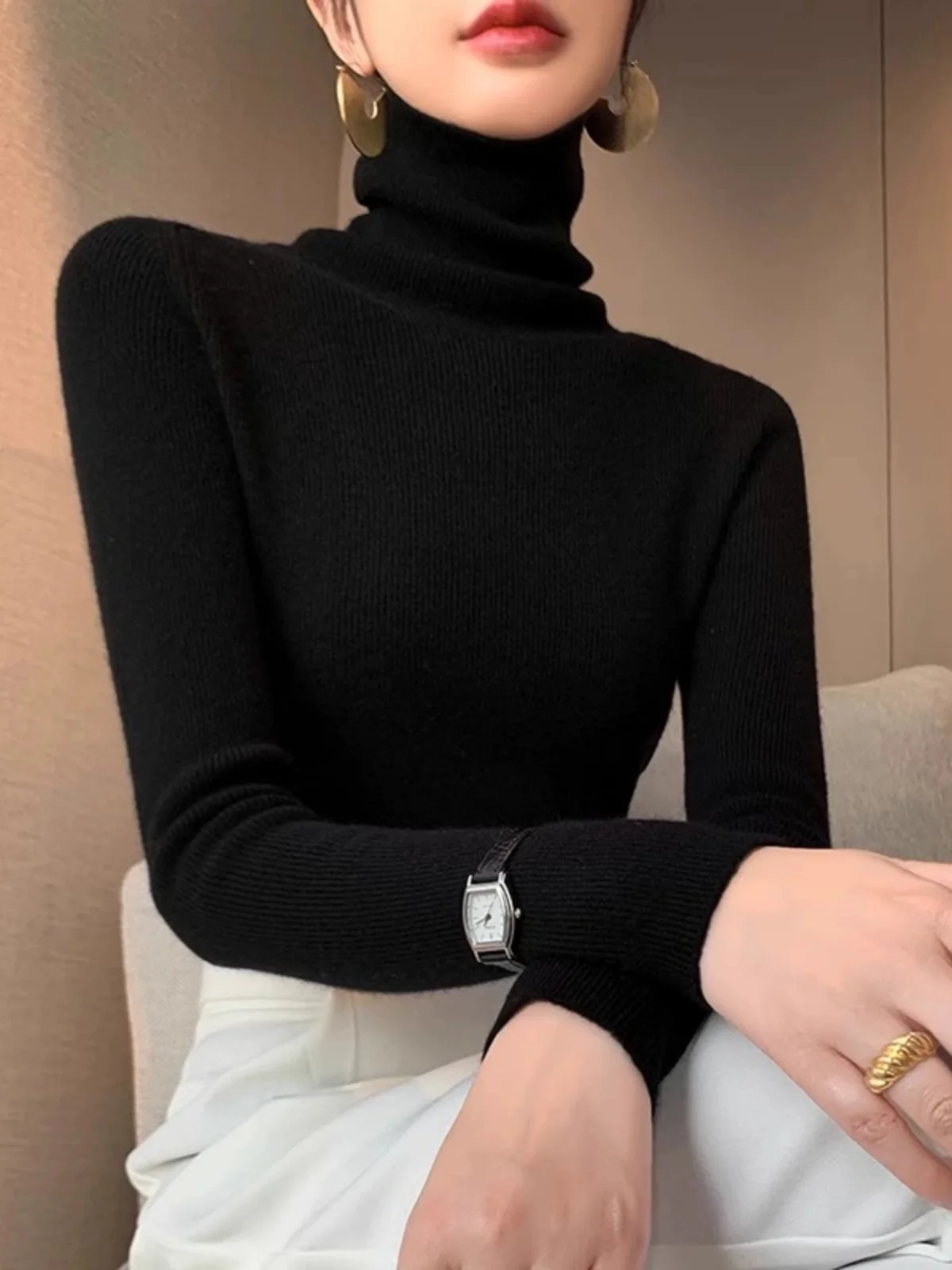 High Collar Knitted Sweater Women's Base Shirt Fur Inner Wear Trendy Fall Winter Fashion Sense Long Sleeve Slim Fit Top
High Collar Knitted Sweater Women's Base Shirt Fur Inner Wear Trendy Fall Winter Fashion Sense Long Sleeve Slim Fit Top
