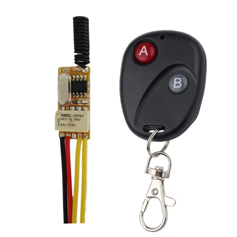 RF Remote Switch 433MHZ 4.2V 4.5V 5V 6V 7.4V 9V 12V Small Relay Contact Wireless Switches NO COM NC Relay Contact PCB+Plastic
RF Remote Switch 433MHZ 4.2V 4.5V 5V 6V 7.4V 9V 12V Small Relay Contact Wireless Switches NO COM NC Relay Contact PCB+Plastic