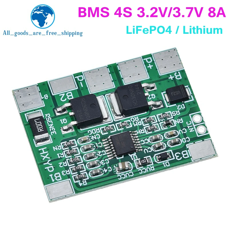 BMS 4S 3,2 в 3,7 в 8A LiFePO4/защитная плата для зарядки литиевых аккумуляторов 12,8 В 14,4 В 18650 32650 аккумуляторные блоки 20A ограничение тока
BMS 4S 3,2 в 3,7 в 8A LiFePO4/защитная плата для зарядки литиевых аккумуляторов 12,8 В 14,4 В 18650 32650 аккумуляторные блоки 20A ограничение тока