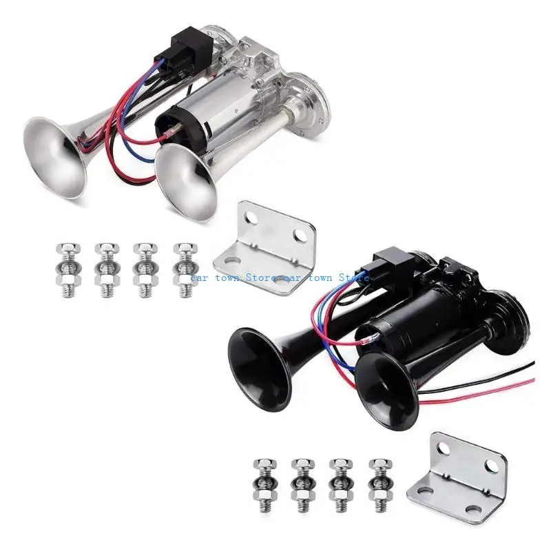 Универсальный воздушный звуковой сигнал RXJE для автомобиля, двухтрубный металлический композитный электрический насос, труба
Универсальный воздушный звуковой сигнал RXJE для автомобиля, двухтрубный металлический композитный электрический насос, труба