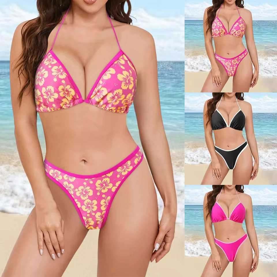 Split Bikini Women Sexy Halter Sling Backless Solid Split Swimsuit Solid Color Two Piece Swimsuit Women'S Bikinis And Tankinis
Split Bikini Women Sexy Halter Sling Backless Solid Split Swimsuit Solid Color Two Piece Swimsuit Women'S Bikinis And Tankinis
