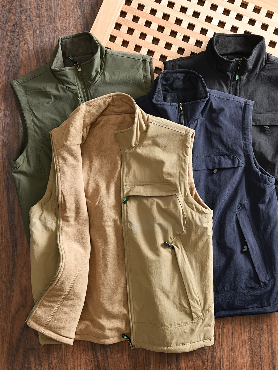 Outdoor Double-Sided Wear Fleece Lined Men's Vest Jacket Winter Warm Multi-Pocket Fashion Urban Style Standard Fit Nylon Fiber
Outdoor Double-Sided Wear Fleece Lined Men's Vest Jacket Winter Warm Multi-Pocket Fashion Urban Style Standard Fit Nylon Fiber