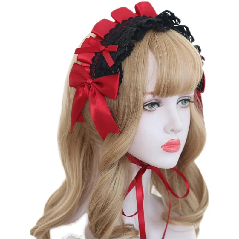 Cute Sweet Lolita Hairband Lace Knot Soft Girl Loli Versatile Cosplay wear Anime Themed Accessory For Women 
Cute Sweet Lolita Hairband Lace Knot Soft Girl Loli Versatile Cosplay wear Anime Themed Accessory For Women